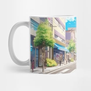 Tokyo Street Sunny Day Cityscape - Anime Wallpaper Mug